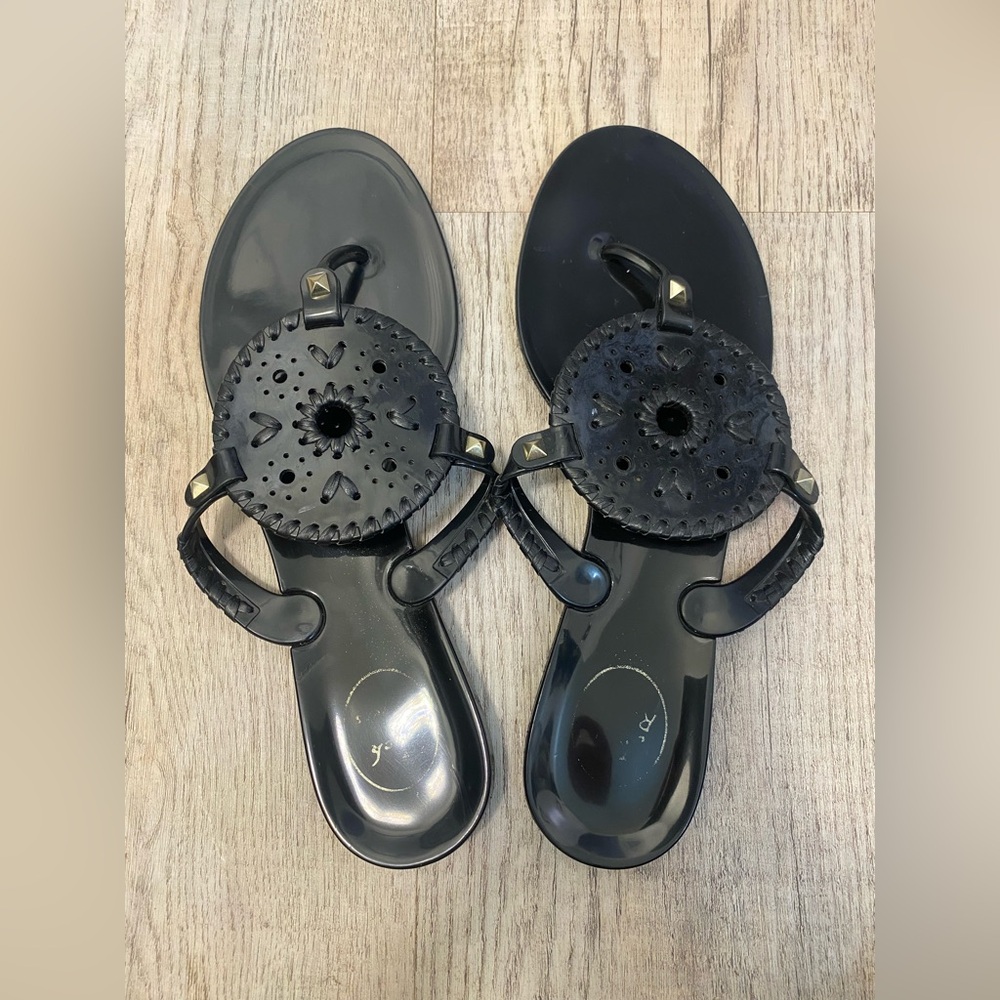 Jack Rogers Black Jelly Thong Sandals